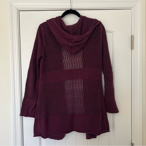 Eddie Bauer Burgundy Open-Knit Cardigan - Picture 6 of 6